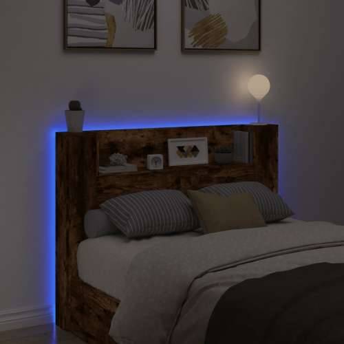 Ormarić za uzglavlje LED boja dimljenog hrasta 140x16,5x103,5cm - Dimljeni hrast 140 x 16.5 x 103.5 cm 1 Cijena
