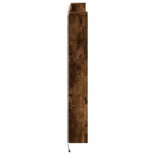 Ormarić za uzglavlje LED boja dimljenog hrasta 140x16,5x103,5cm - Dimljeni hrast 140 x 16.5 x 103.5 cm 1 Cijena
