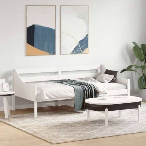 Dnevni krevet bez madraca bijeli 90 x 190 cm masivna borovina - Bijela 90 x 190 cm Cijena