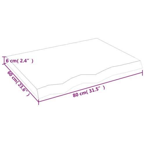 Kupaonska radna ploča 80x60x(2-6) cm netretirano masivno drvo - Prirodna 80 x 60 x 6 cm Cijena