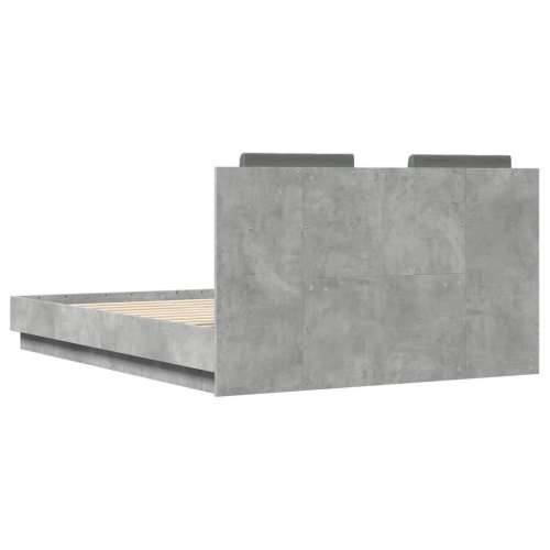 Okvir kreveta s uzglavljem siva boja betona 120x190 cm drveni - Beton siva 120 x 190 cm Cijena