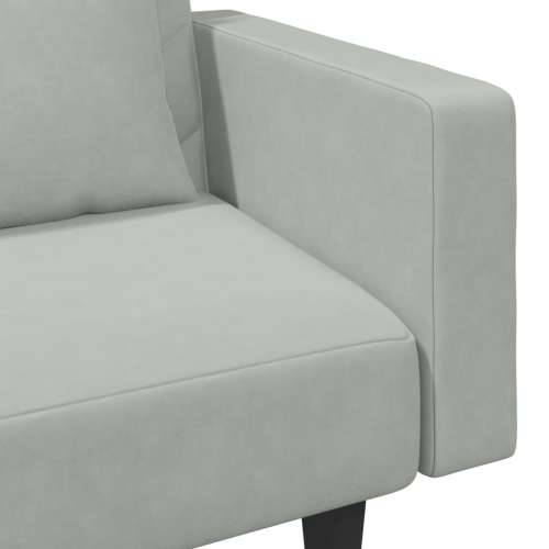 2-dijelni set sofa s jastucima svjetlosivi baršunasti - Svjetlosiva S naslonom za ruke Cijena