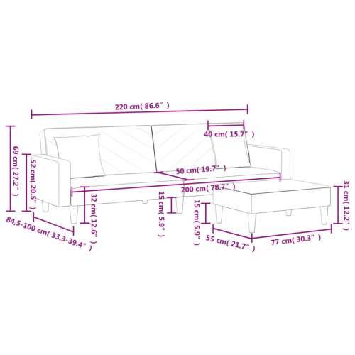 2-dijelni set sofa s jastucima svjetlosivi baršunasti - Svjetlosiva S naslonom za ruke Cijena