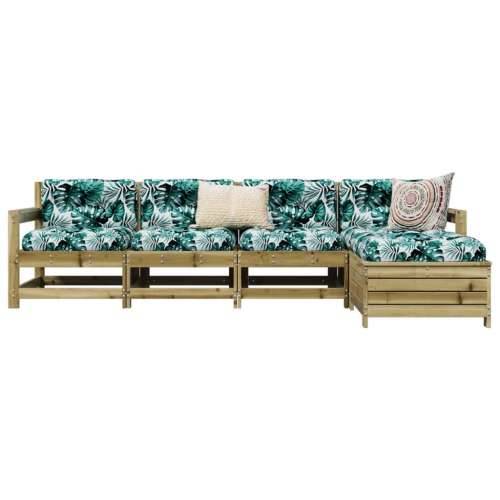 Vrtna garnitura - 5-dijelni set vrtnih sofa od impregnirane borovine - Prirodno impregnirano 1 Cijena