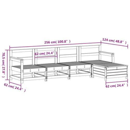 Vrtna garnitura - 5-dijelni set vrtnih sofa od impregnirane borovine - Prirodno impregnirano 1 Cijena
