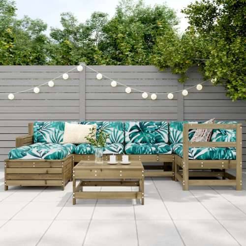 Vrtna garnitura - 7-dijelni set vrtnih sofa od impregnirane borovine - Prirodno impregnirano 1 Cijena