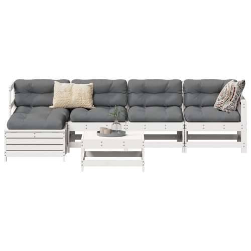 Vrtna garnitura - 6-dijelni set vrtnih sofa bijeli od masivne borovine - Bijela 1 Cijena