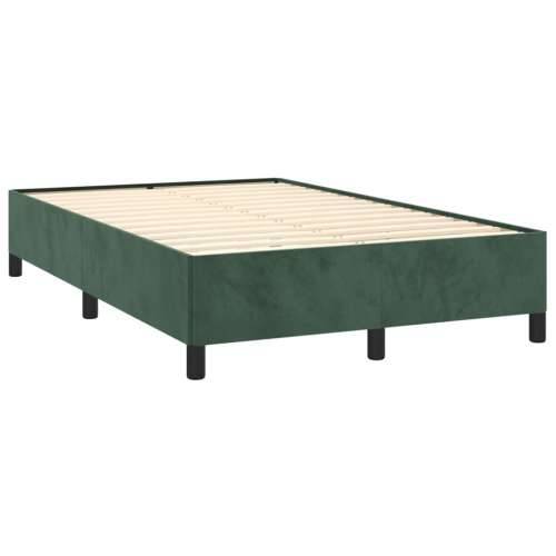 Krevet s oprugama i madracem LED tamnozelenim 120x190 cm baršun - Tamnozelena 120 x 190 cm Okomite pruge Cijena