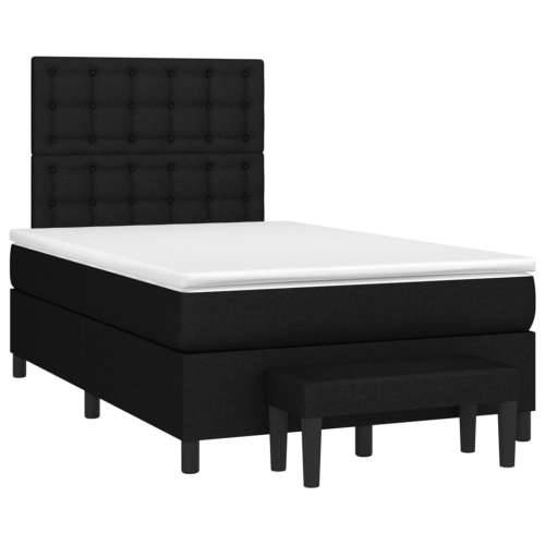Krevet box spring s madracem crni 120 x 190 cm od tkanine - Crna 120 x 190 cm gumbi Cijena