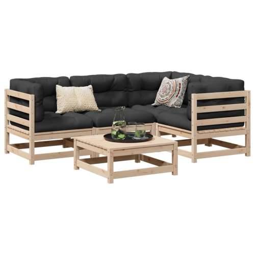 Vrtna garnitura - 5-dijelni set vrtnih sofa od masivne borovine - Prirodna boja bora Ne 1 Cijena