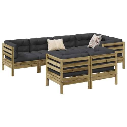 Vrtna garnitura - 7-dijelni set vrtnih sofa od impregnirane borovine s jastucima - Prirodno impregnirano 1 Cijena