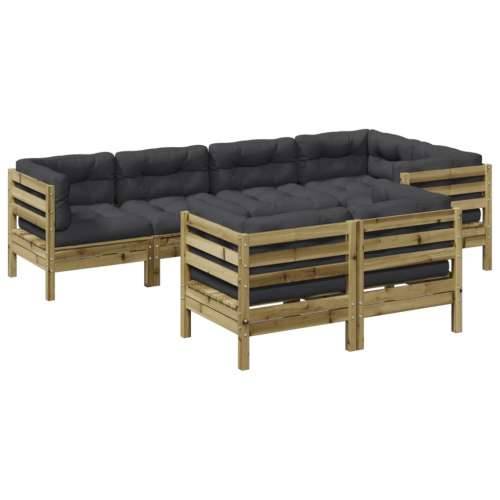 Vrtna garnitura - 7-dijelni set vrtnih sofa od impregnirane borovine s jastucima - Prirodno impregnirano 1 Cijena