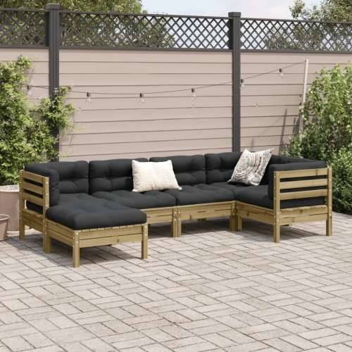 Vrtna garnitura - 6-dijelni set vrtnih sofa od impregnirane borovine s jastucima - Prirodno impregnirano 1 Cijena