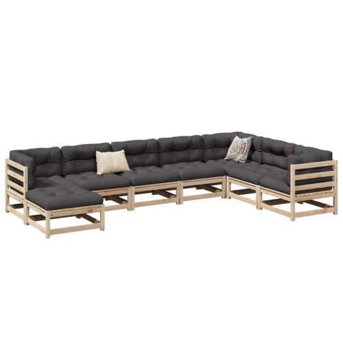 Vrtna garnitura - 8-dijelni set vrtnih sofa od masivne borovine - Prirodna boja bora 1 Cijena