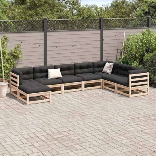 Vrtna garnitura - 8-dijelni set vrtnih sofa od masivne borovine - Prirodna boja bora 1 Cijena