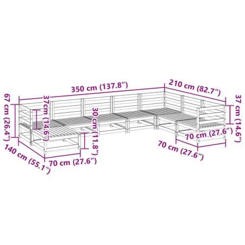 Vrtna garnitura - 8-dijelni set vrtnih sofa od masivne borovine - Prirodna boja bora 1 Cijena