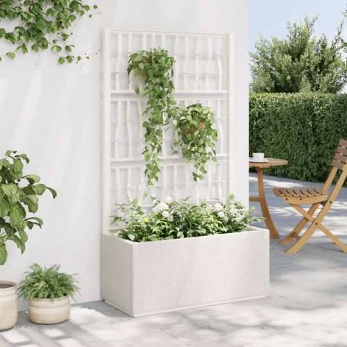 Vrtna sadilica s rešetkom bijela 80 x 36 x 140 cm PP - rešetka bijela 1 Cijena