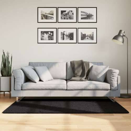 Čupavi tepih PAMPLONA s visokim vlaknima moderni crni 80x150 cm - Crna 80 x 150 cm Cijena