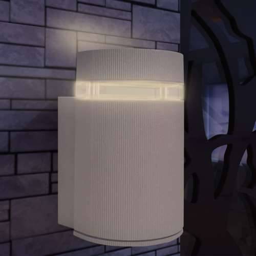 Vanjska polucilindrična zidna svjetiljka siva aluminijska Cijena