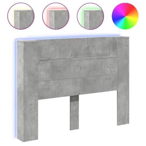 Ormarić za uzglavlje LED svjetlima boja betona 140x16,5x103,5cm - Beton siva 140 x 16.5 x 103.5 cm 1 Cijena