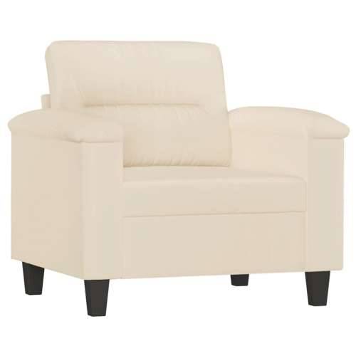 3-dijelni set sofa s jastucima bež tkanina od mikrovlakana - Bež Bez oslonca za noge Cijena