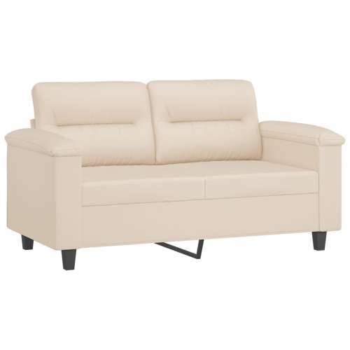 3-dijelni set sofa s jastucima bež tkanina od mikrovlakana - Bež Bez oslonca za noge Cijena