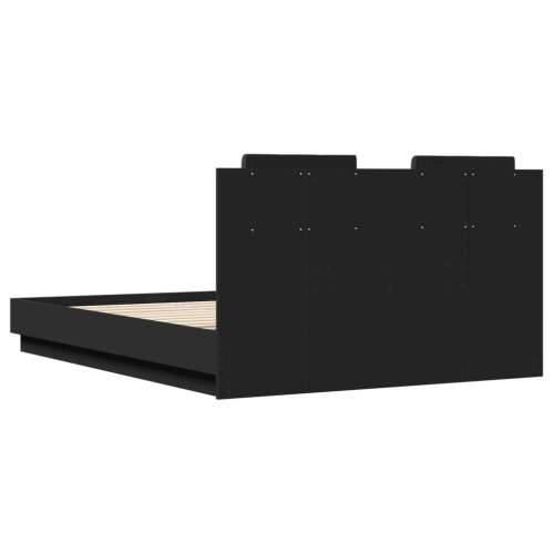 Okvir kreveta s uzglavljem crni 120x190 cm konstruirano drvo - Crna 120 x 190 cm Cijena
