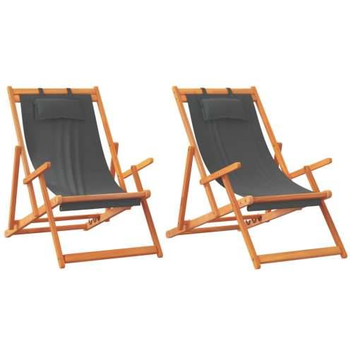 Sklopive stolice za plažu od tkanine 2 kom sive - Siva 2 S naslonom za ruke Cijena