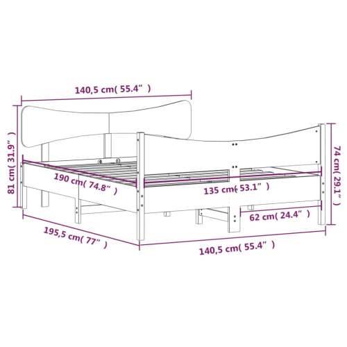 Okvir kreveta bez madraca bijeli 135 x 190 cm masivna borovina - Bijela 135 x 190 cm Cijena