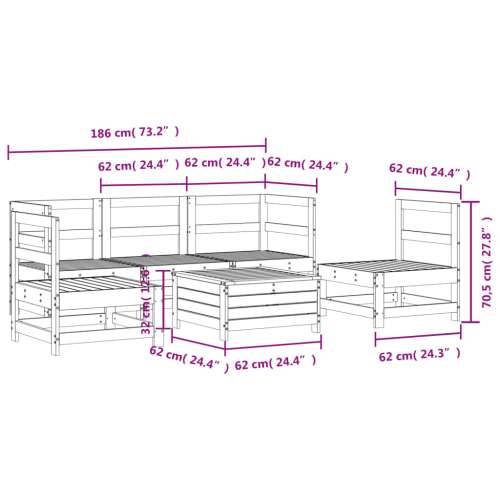 Vrtna garnitura - 6-dijelni set vrtnih sofa od impregnirane borovine - Prirodno impregnirano 1 Cijena