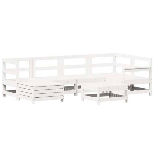 Vrtna garnitura - 7-dijelni set vrtnih sofa bijeli od masivne borovine - Bijela 1 Cijena