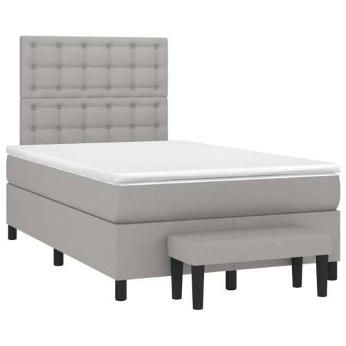 Krevet s oprugama i madracem svjetlosivi 120x190 cm od tkanine - Svjetlosiva 120 x 190 cm gumbi Cijena