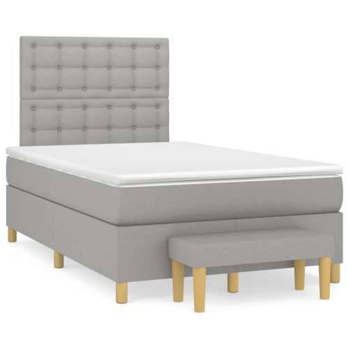Krevet s oprugama i madracem svjetlosivi 120x190 cm od tkanine - Svjetlosiva 120 x 190 cm gumbi Cijena