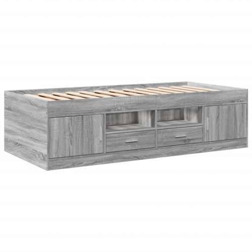 Dnevni krevet s ladicama bez madraca siva boja hrasta 90x200 cm - Sivi hrast sonoma 90 x 200 cm Cijena