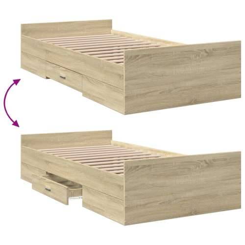 Okvir kreveta s ladicama boja hrasta sonome 75x190 cm drveni - sonoma hrast 75 x 190 cm Cijena