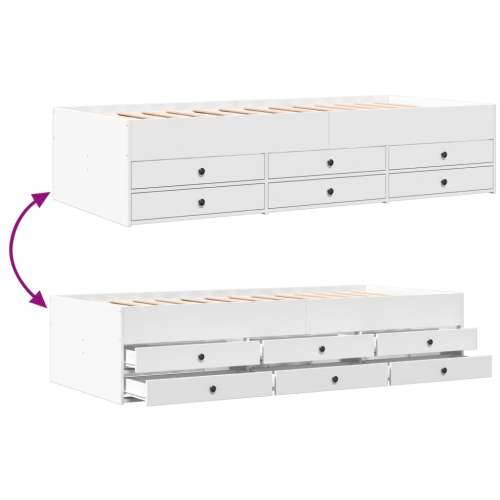 Dnevni krevet s ladicama bez madraca bijeli 75x190 cm - Bijela 75 x 190 cm Cijena