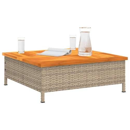 Vrtni stol bež 70 x 70 x 25 cm od ratana i bagremovog drva - Bež 1 Cijena