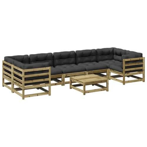 Vrtna garnitura - 8-dijelni set vrtnih sofa s jastucima od impregnirane borovine - Prirodno impregnirano Da 1 Cijena