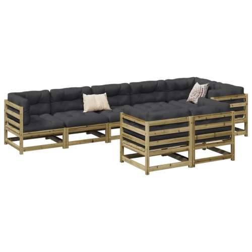 Vrtna garnitura - 8-dijelni set vrtnih sofa s jastucima od impregnirane borovine - Prirodno impregnirano Da 1 Cijena