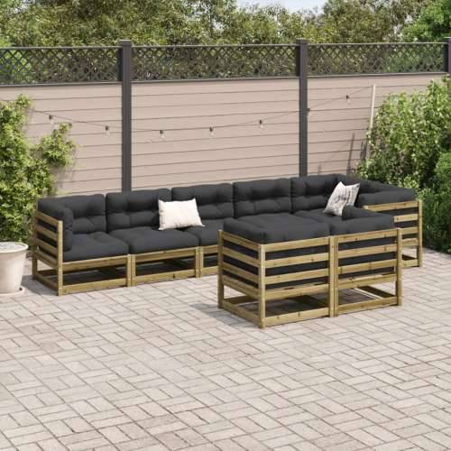 Vrtna garnitura - 8-dijelni set vrtnih sofa s jastucima od impregnirane borovine - Prirodno impregnirano Da 1 Cijena