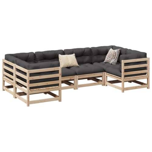 Vrtna garnitura - 6-dijelni set vrtnih sofa od masivne borovine - Prirodna boja bora Ne 1 Cijena