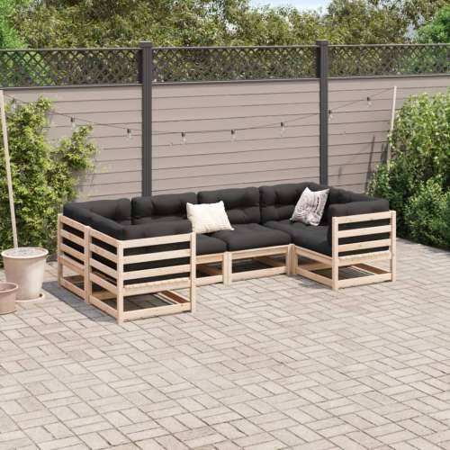 Vrtna garnitura - 6-dijelni set vrtnih sofa od masivne borovine - Prirodna boja bora Ne 1 Cijena