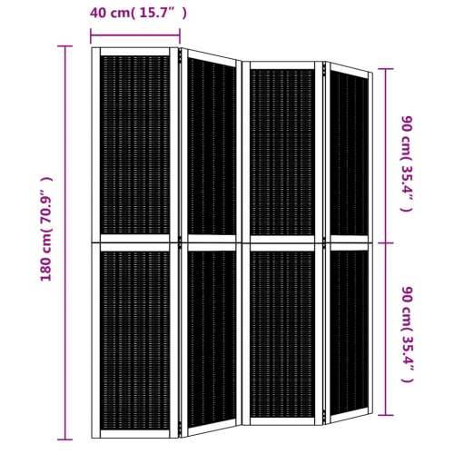 Paravan - Sobna pregrada s 4 panela smeđa od masivnog drva paulovnije - 40 x 180 cm 4 Cijena