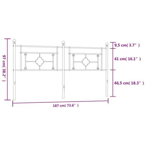 Metalno uzglavlje bijelo 180 cm - Bijela 180 cm 1 Cijena