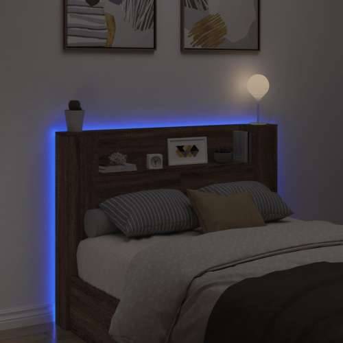 Ormarić za uzglavlje LED boja smeđeg hrasta 140x16,5x103,5 cm - Smeđi hrast 140 x 16.5 x 103.5 cm 1 Cijena