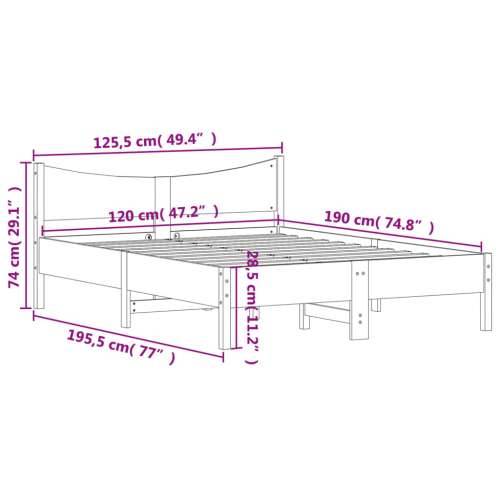 Okvir kreveta bez madraca bijeli 120 x 190 cm masivna borovina - Bijela 120 x 190 cm Cijena