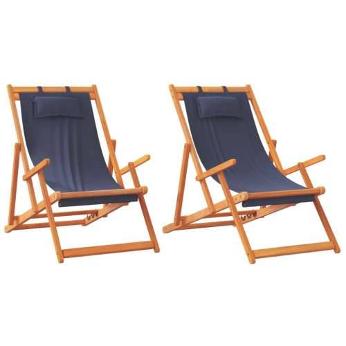 Sklopive stolice za plažu od tkanine 2 kom plave - Plava 2 S naslonom za ruke Cijena