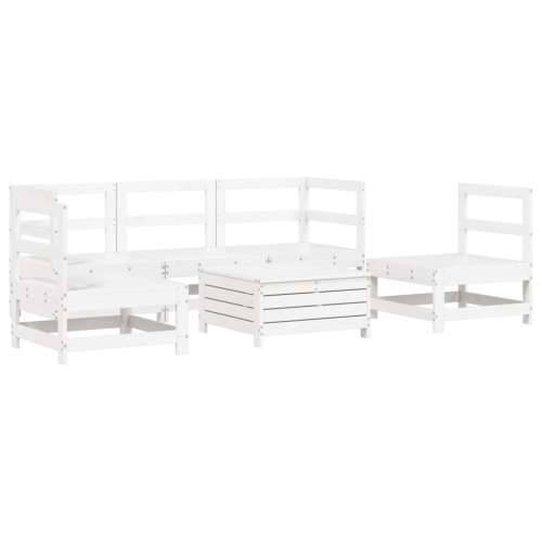 Vrtna garnitura - 6-dijelni set vrtnih sofa bijeli od masivne borovine - Bijela 1 Cijena