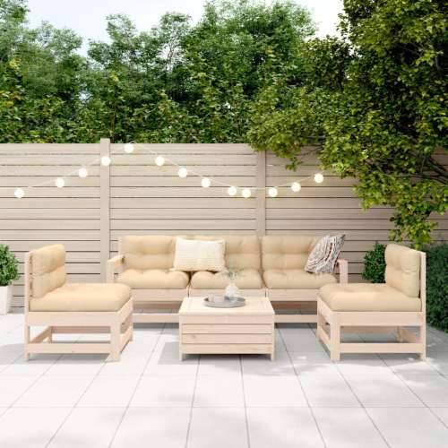 Vrtna garnitura - 6-dijelni set vrtnih sofa od masivne borovine - Prirodna boja bora 1 Cijena