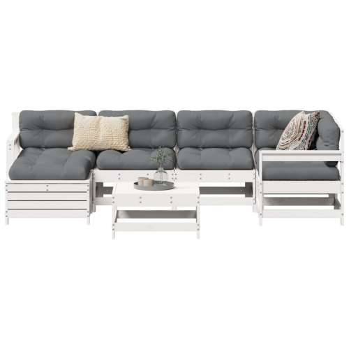 Vrtna garnitura - 7-dijelni set vrtnih sofa bijeli od masivne borovine - Bijela 1 Cijena